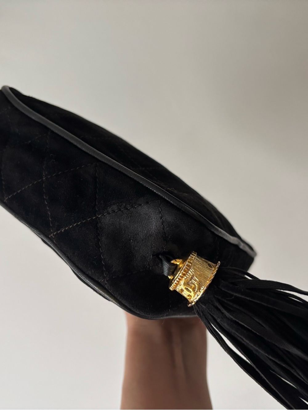 Chanel Vintage Diamond Shape Suede Leather Choco Bar Shoulder Bag - Picture 12 of 13
